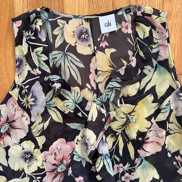 CAbi #3256 Osaka Ruffle Top, Small - Picture 5 of 9